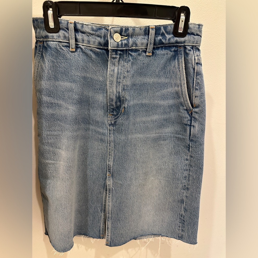 Reformation denim midi skirt